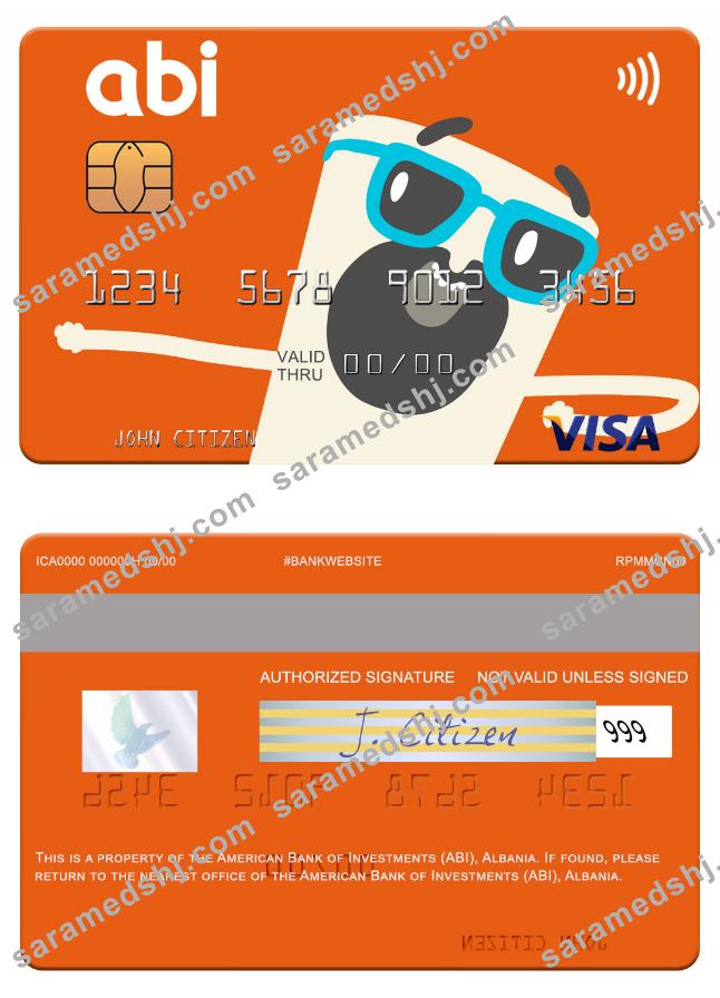 Albania American Bank of Investments (ABI) visa card